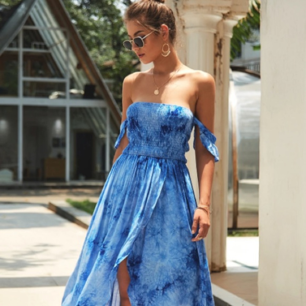 Blue tie dye dres
